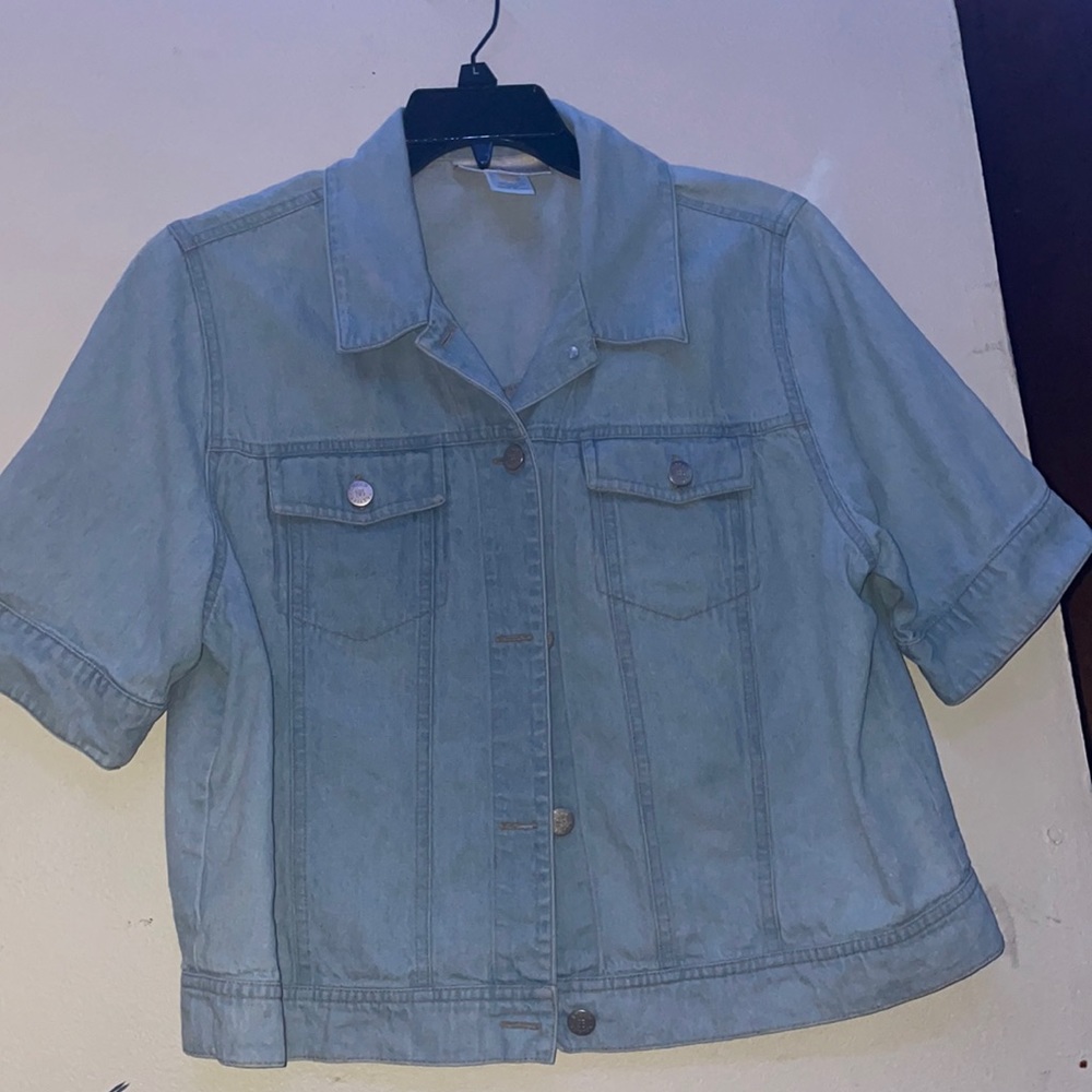 Cropped blue Jean jacket